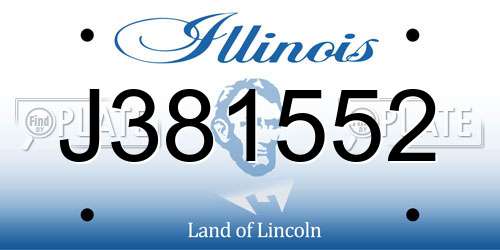 J381552 Illinois License Plate