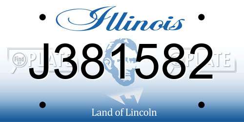J381582 Illinois License Plate
