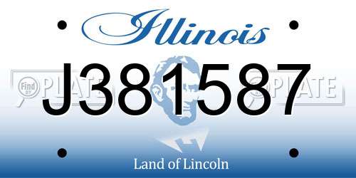 J381587 Illinois License Plate