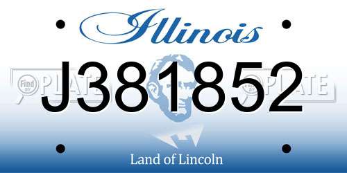 J381852 Illinois License Plate