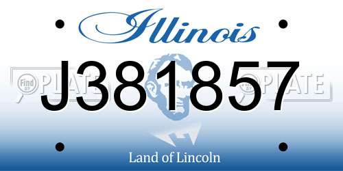 J381857 Illinois License Plate