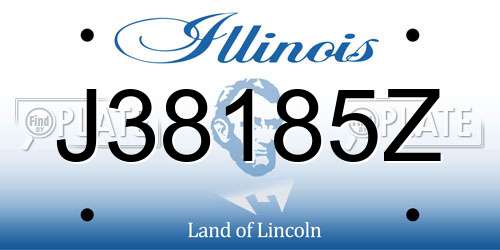 J38185Z Illinois License Plate