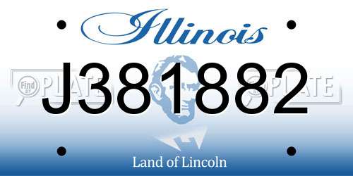 J381882 Illinois License Plate