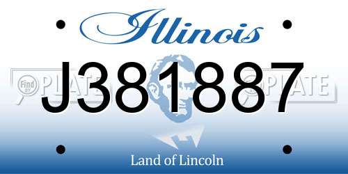 J381887 Illinois License Plate