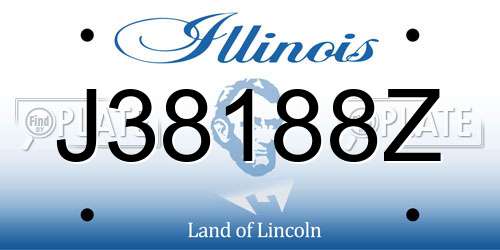 J38188Z Illinois License Plate