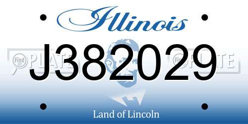 J382029 Illinois License Plate