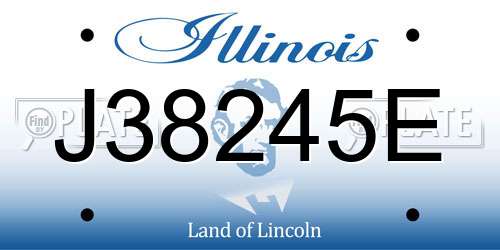 J38245E Illinois License Plate