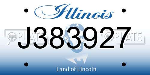 J383927 Illinois License Plate