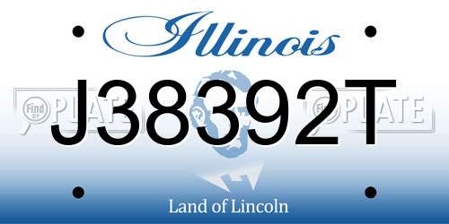 J38392T Illinois License Plate