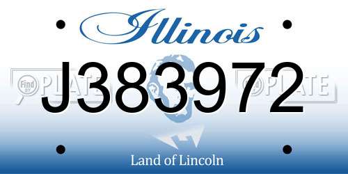 J383972 Illinois License Plate