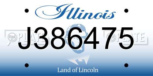 J386475 Illinois License Plate