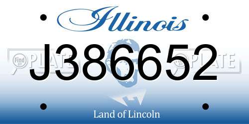 J386652 Illinois License Plate