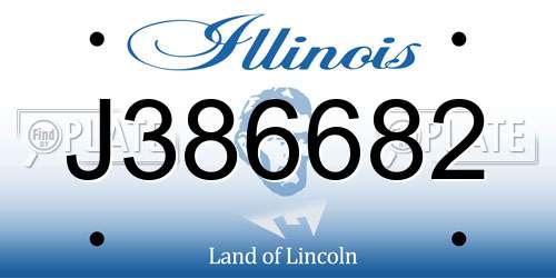 J386682 Illinois License Plate