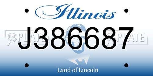 J386687 Illinois License Plate