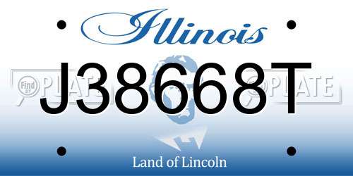 J38668T Illinois License Plate