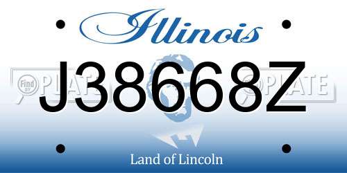 J38668Z Illinois License Plate