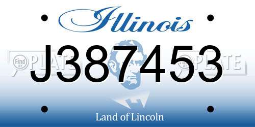J387453 Illinois License Plate
