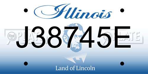 J38745E Illinois License Plate