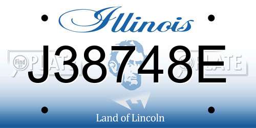 J38748E Illinois License Plate