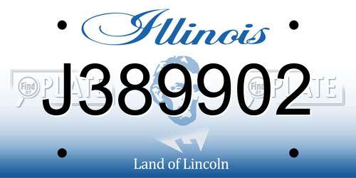 J389902 Illinois License Plate
