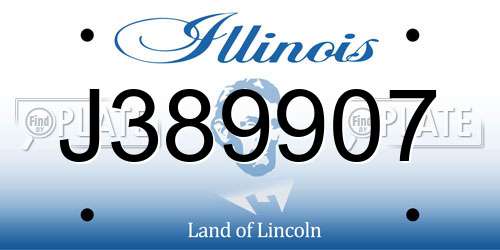 J389907 Illinois License Plate