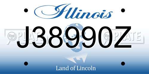 J38990Z Illinois License Plate
