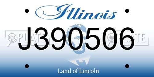 J390506 Illinois License Plate