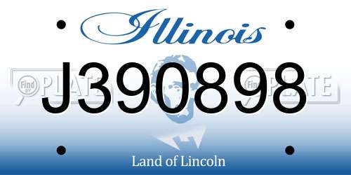 J390898 Illinois License Plate