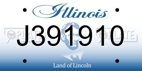 J391910 Illinois License Plate