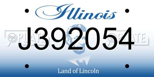 J392054 Illinois License Plate