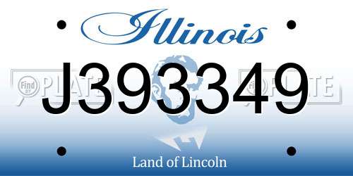 J393349 Illinois License Plate