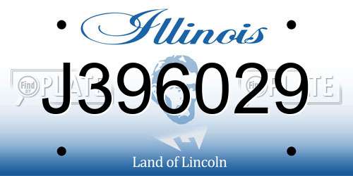 J396029 Illinois License Plate