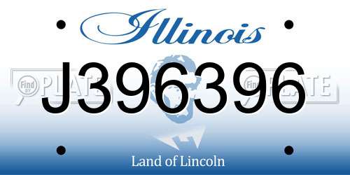 J396396 Illinois License Plate