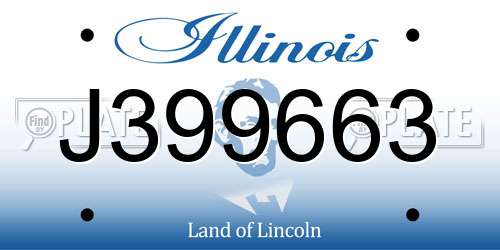 J399663 Illinois License Plate