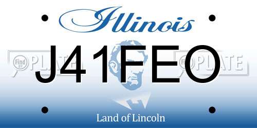 J41FEO Illinois License Plate