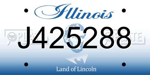 J425288 Illinois License Plate