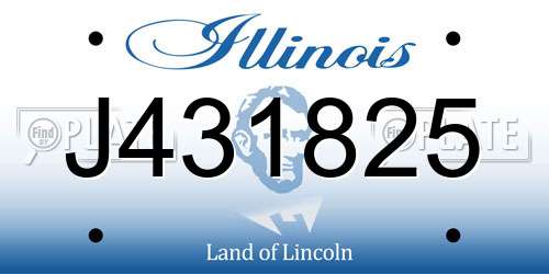 J431825 Illinois License Plate
