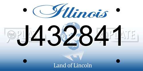 J432841 Illinois License Plate