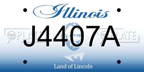 J4407A Illinois License Plate