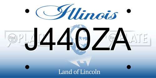 J440ZA Illinois License Plate