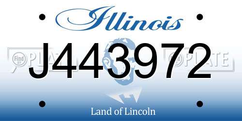 J443972 Illinois License Plate