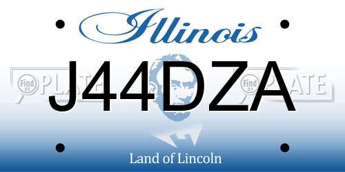 J44DZA Illinois License Plate