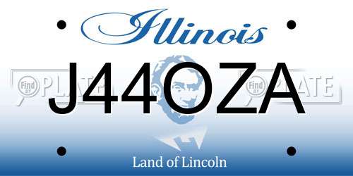 J44OZA Illinois License Plate