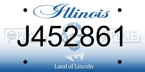 J452861 Illinois License Plate