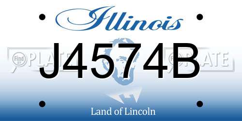 J4574B Illinois License Plate