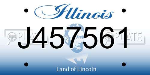 J457561 Illinois License Plate