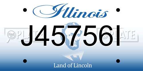 J45756I Illinois License Plate