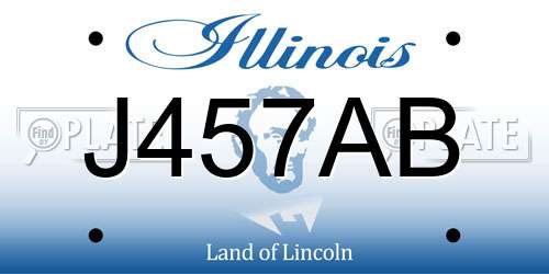 J457AB Illinois License Plate