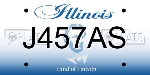 J457AS Illinois License Plate