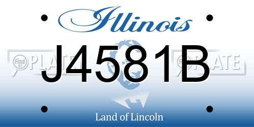 J4581B Illinois License Plate